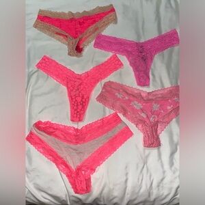 Victoria’s Secret Panties (3 medium, 2 OS) - Pink lover bundle :)